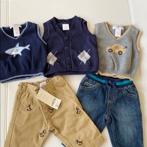 Baby Boy Newborn Lot Sweaters Pants 0-3 Gymboree